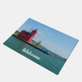 Holland Harbour Lighthouse Fußmatte (Schrägansicht)