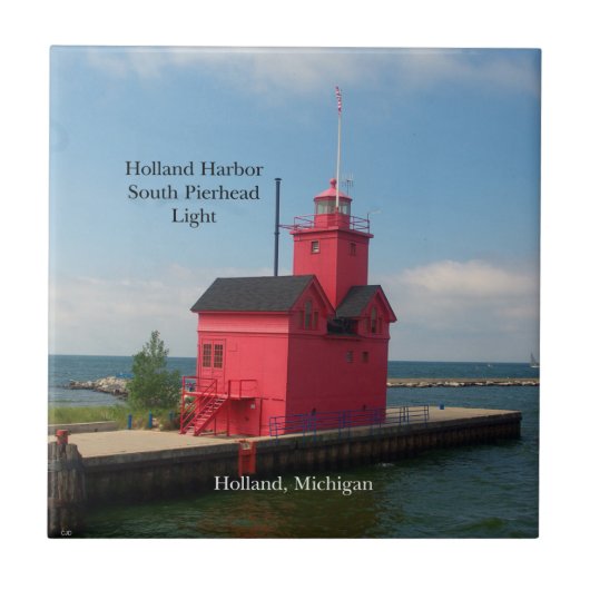 Holland Harbour South Pierhead Light 2011 Fliesen (Vorderseite)