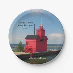 Holland Harbour South Pierhead Light Paper plate Pappteller