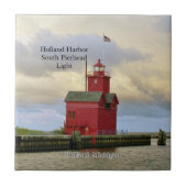Holland Harbour South Pierhead Light tile Fliese (Vorderseite)