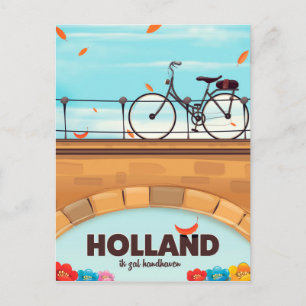 Holland "Ik zal handhaven" Fahrrad-Reiseplakat. Postkarte