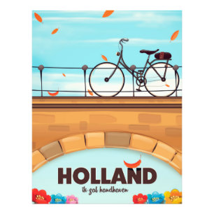 Holland "Ik zal handhaven" Fahrradverleih-Poster. Fotodruck