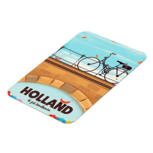 Holland "Ik zal handhaven" Fahrradverleih-Poster. Magnet