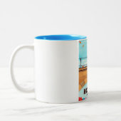 Holland "Ik zal handhaven" Fahrradverleih-Poster. Zweifarbige Tasse (Links)