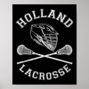 Holland Lacrosse Vintage Retro Lax im Distressed-L Poster