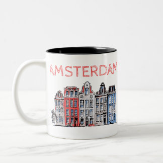 Holland Leaning Houses Zweifarbige Tasse