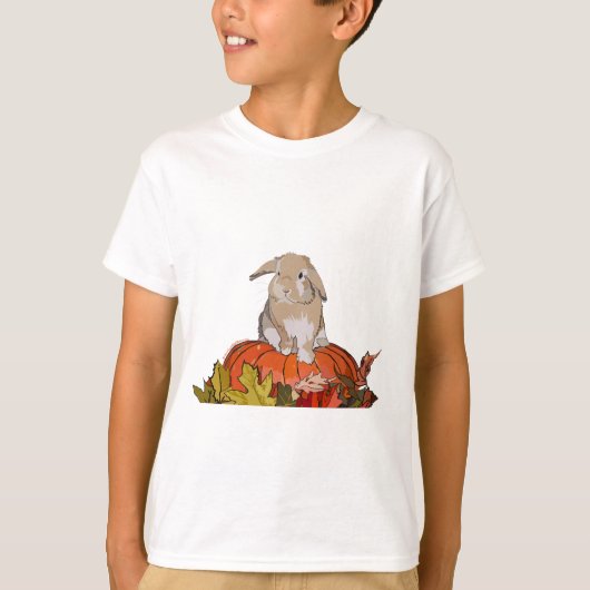 Holland Lop auf einem Pumpkin-T - Shirt (Vorderseite)