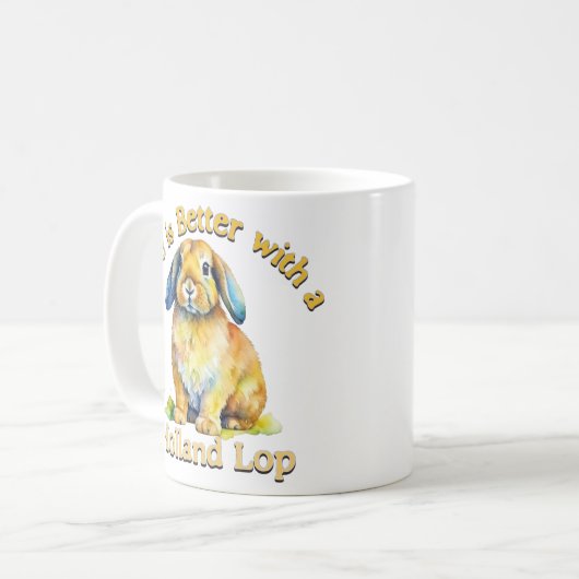 Holland Lop Bunny Owner Kaffeeliebhaber Geschenk Kaffeetasse (Vorderseite Links)