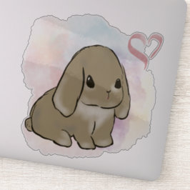 Holland lop bunny watercolor  aufkleber