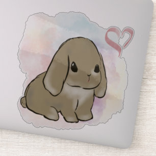 Holland lop bunny watercolor  aufkleber