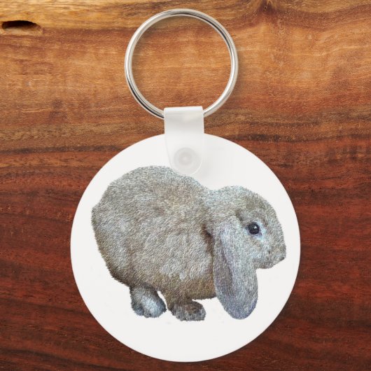 Holland Lop Ear Rabbit Keychain Schlüsselanhänger (Vorderseite)