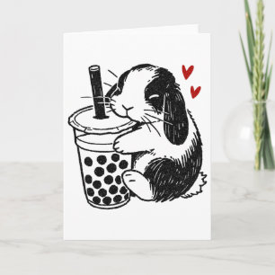 Holland Lop Kaninchen liebt Boby Tea Bunny und Bub Karte