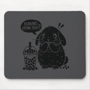 Holland Lop Kaninchen und Boba Tee Lustiger Hase B Mousepad