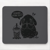 Holland Lop Rabbit And Boba Tea Funny Bunny Bubble Mousepad (Vorne)