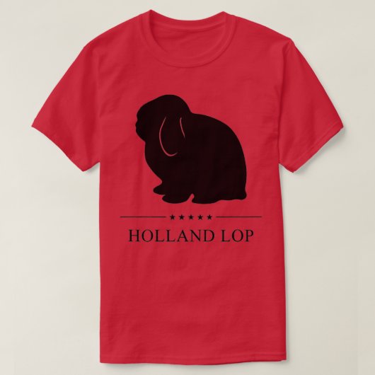 Holland Lop Rabbit Black Silhouette T-Shirt (Design vorne)