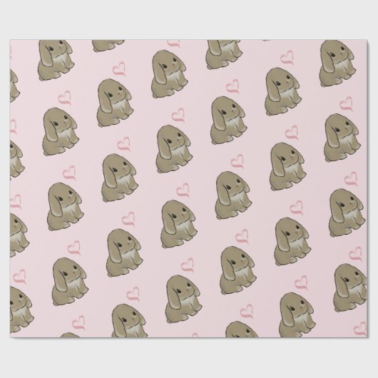 Holland lop with heart  geschenkpapier (Flach)