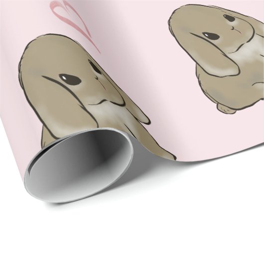 Holland lop with heart geschenkpapier (Rolleneckpunkt)