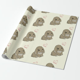 Holland lop with heart yellow geschenkpapier