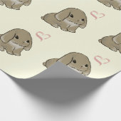 Holland lop with heart yellow  geschenkpapier (Ecke)