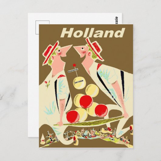 Holland, lustig Vintag Postkarte (Vorne/Hinten)