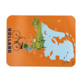 Holland Map Reiseplakat Magnet (Horizontal)