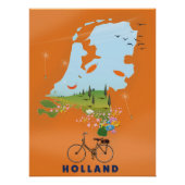 Holland Map Reiseplakat Poster (Vorderseite)