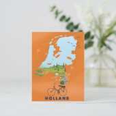 Holland Map Reiseplakat Postkarte (Stehend Vorderseite)
