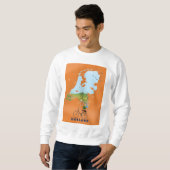 Holland Map Reiseplakat Sweatshirt (Vorne ganz)