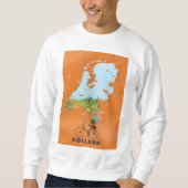 Holland Map Reiseplakat Sweatshirt (Vorderseite)