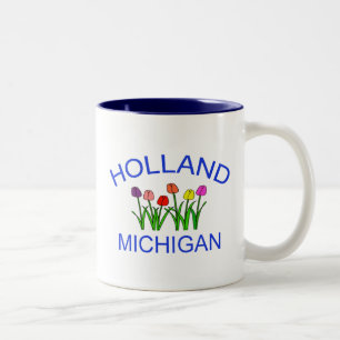 Holland, MI - w/Tulips Zweifarbige Tasse