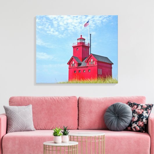 Holland Michigan Big Red Lighthouse Leinwanddruck (Insitu (Wohnzimmer))