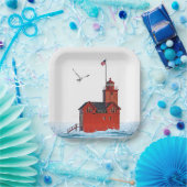 Holland Michigan Big Red Lighthouse Pappteller (Party)