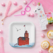 Holland Michigan Big Red Lighthouse Pappteller (Party)