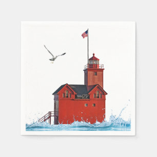 Holland Michigan Big Red Lighthouse Serviette