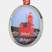 Holland Michigan Lighthouse CUSTOM Ornament Aus Metall (Links)