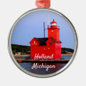 Holland Michigan Lighthouse CUSTOM Ornament Aus Metall (Vorne)