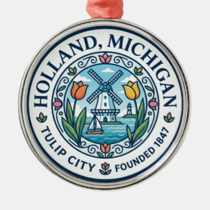 Holland, Michigan Michigan Ornament Aus Metall