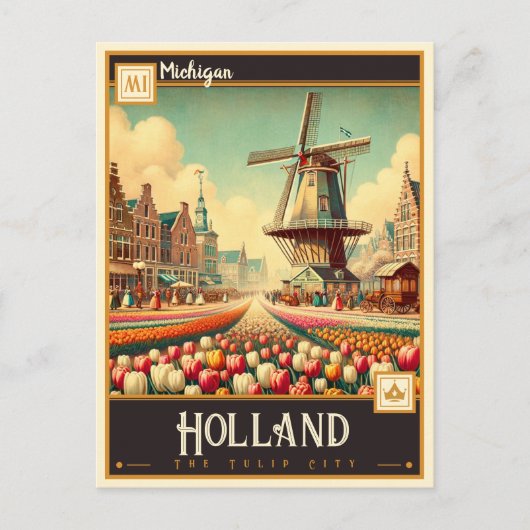 Holland, Michigan | VINTAG Postkarte (Vorderseite)