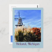 HOLLAND, MICHIIGAN WINDMILL ORNAMENTAL GRASS, FLOW POSTKARTE (Vorne/Hinten)