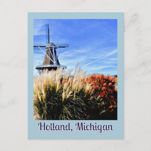 HOLLAND, MICHIIGAN WINDMILL ORNAMENTAL GRASS, FLOW POSTKARTE (Vorderseite)