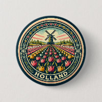 Holland Netherlands Travel Art Abzeichen