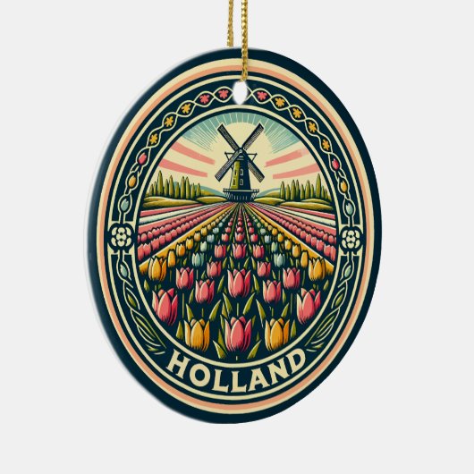 Holland Netherlands Travel Art Abzeichen Keramik Ornament (Rechts)