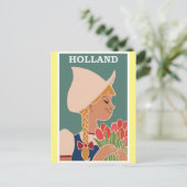 Holland Netherlands Vintage Travel Poster Postkarte (Stehend Vorderseite)