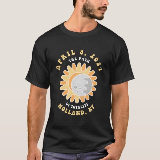 Holland New York Solar Eclipse April 8 2024 T-Shirt (Vorderseite)