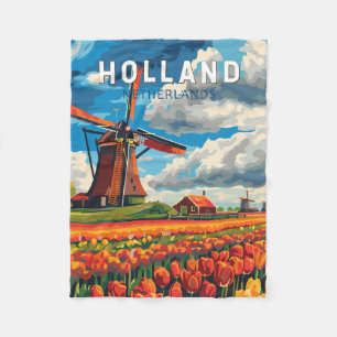 Holland Niederlande Reise Kunst Vintage Fleecedecke