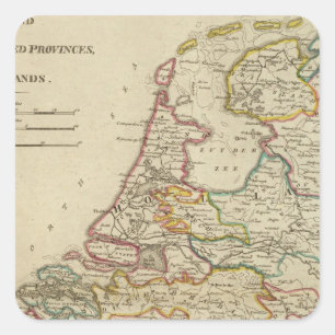 Holland oder die sieben Vereinigten Provinzen Quadratischer Aufkleber