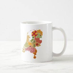 Holland Province Map Bohemisch Patchwork Style Kaffeetasse