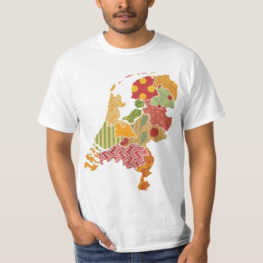 Holland-Provinz-Karten-Bohemische Patchwork-Art T-Shirt (Vorderseite)