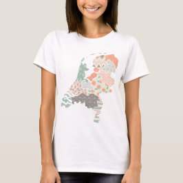 Holland-Provinz-Karten-geometrische Patchwork-Art T-Shirt