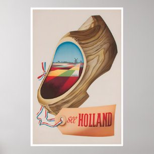 Holland Reiseplakat Niederlande Druck Holz Poster